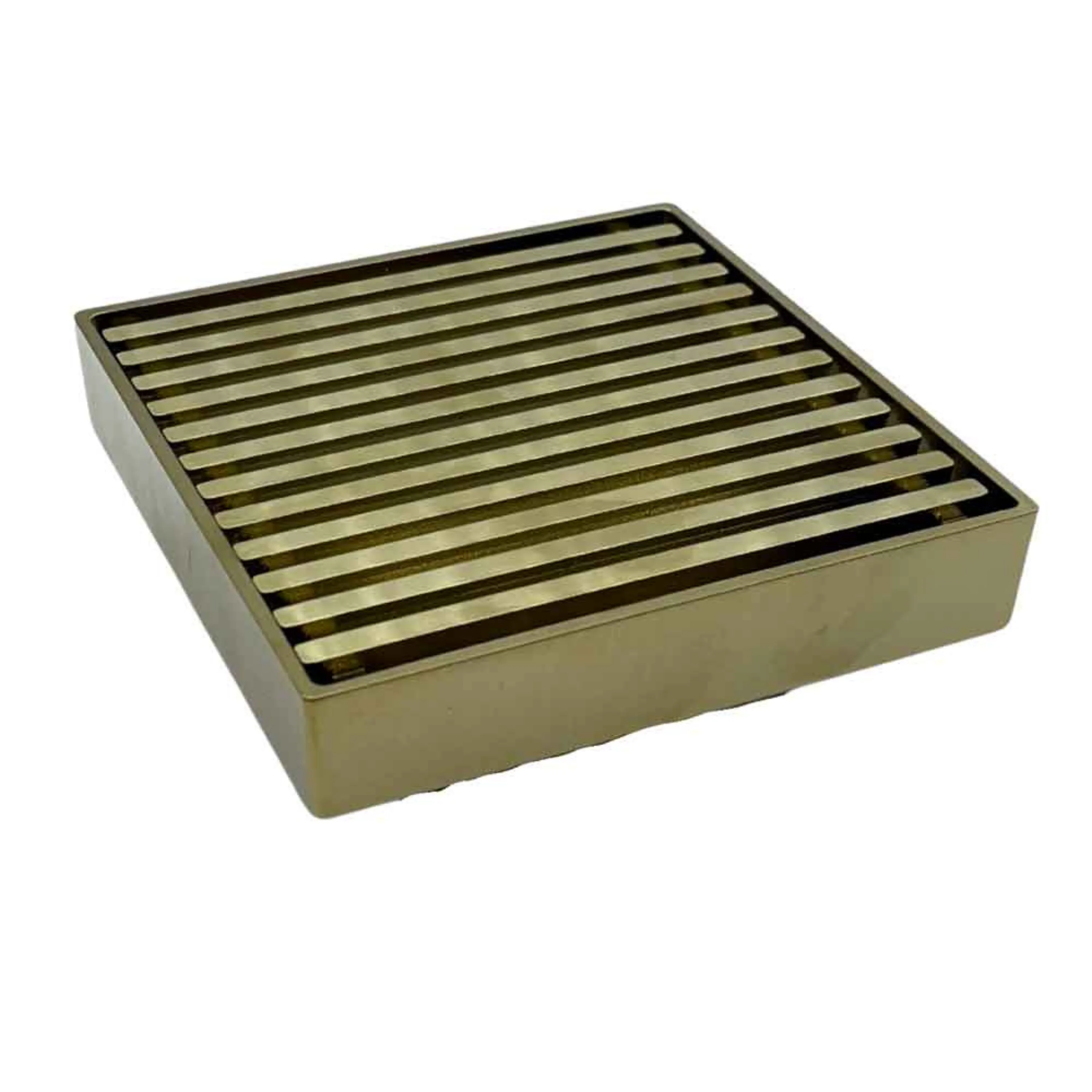115 x 115 Brass Grate Top Used With Tile Insert Drain Brush Gold - Image 2