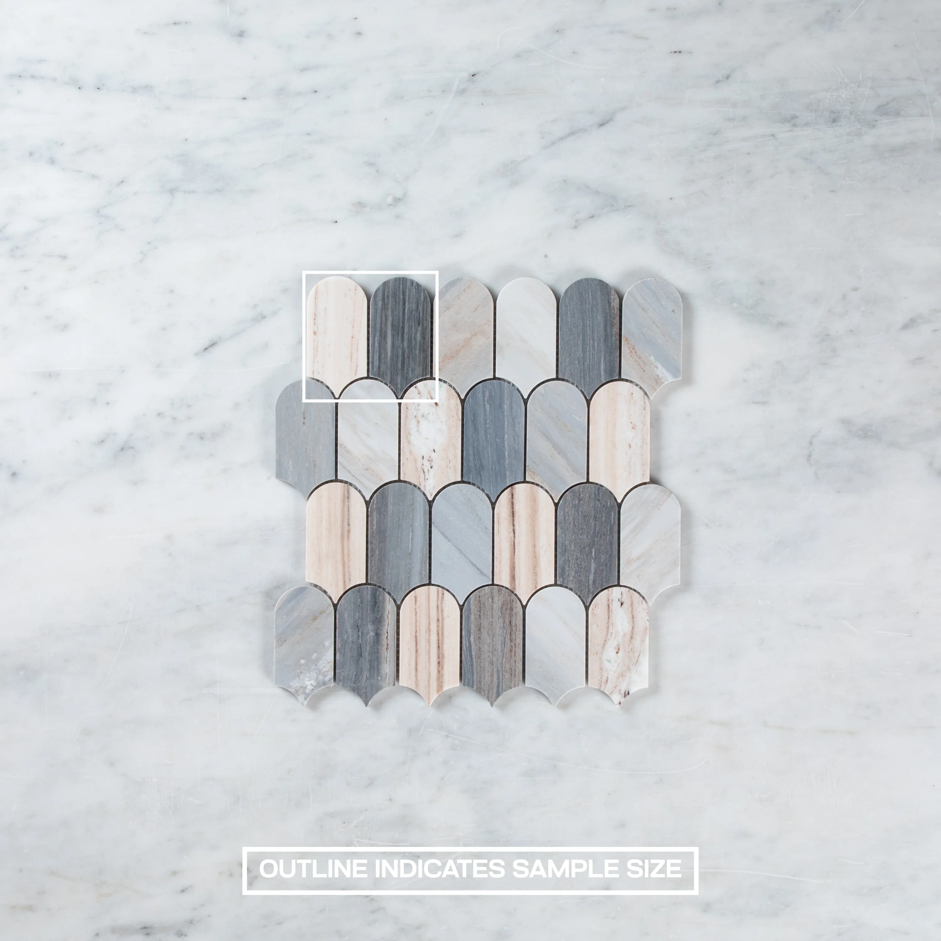 Blue Sand Arch/Long Fish Scale Carrara Mosaic - Image 4