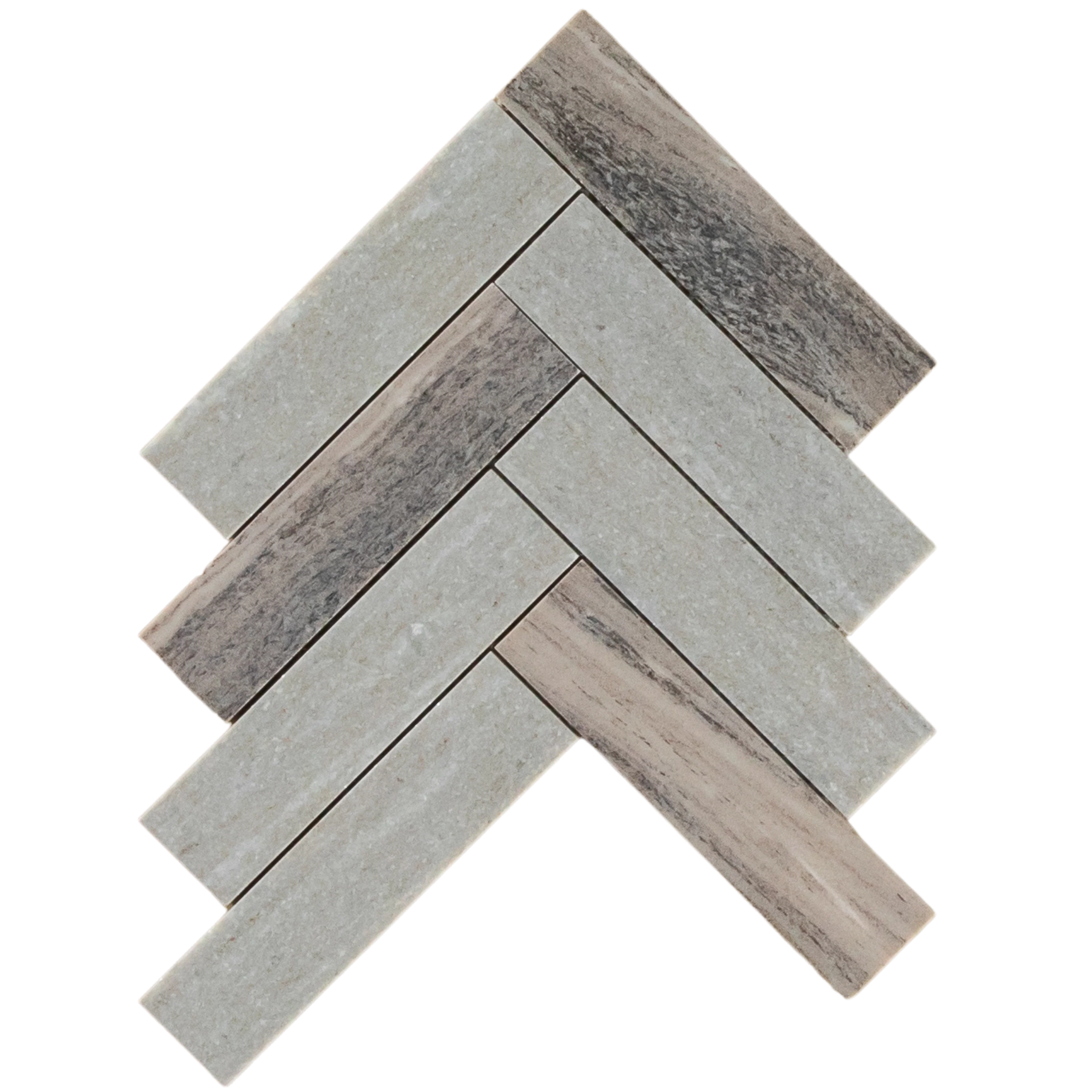 Blue Sandstone Herringbone Honed Mosaic - Image 3