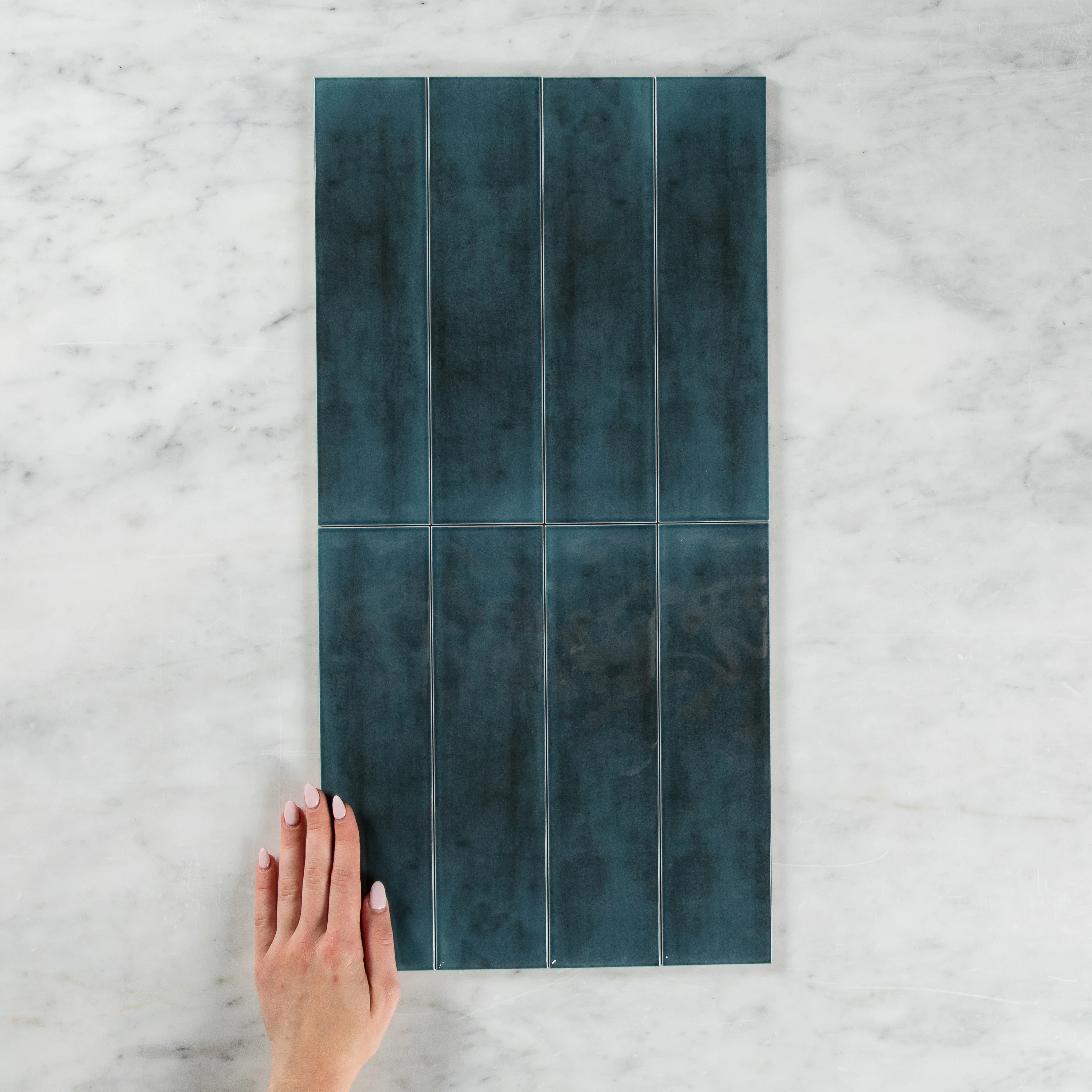 Boutique Navy Blue Gloss Subway Ripple - Image 9