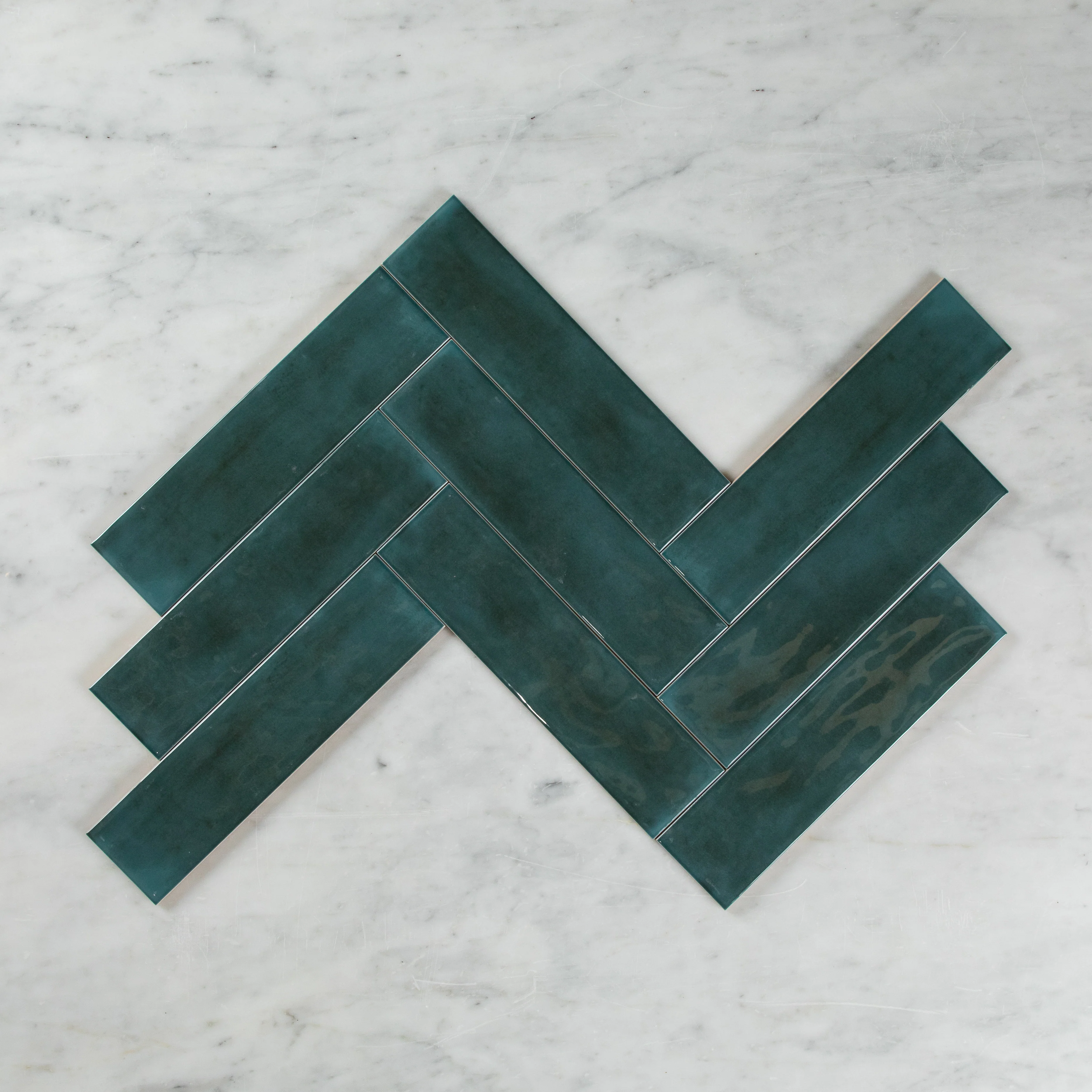 Boutique Peacock Green Gloss Subway Ripple - Image 5