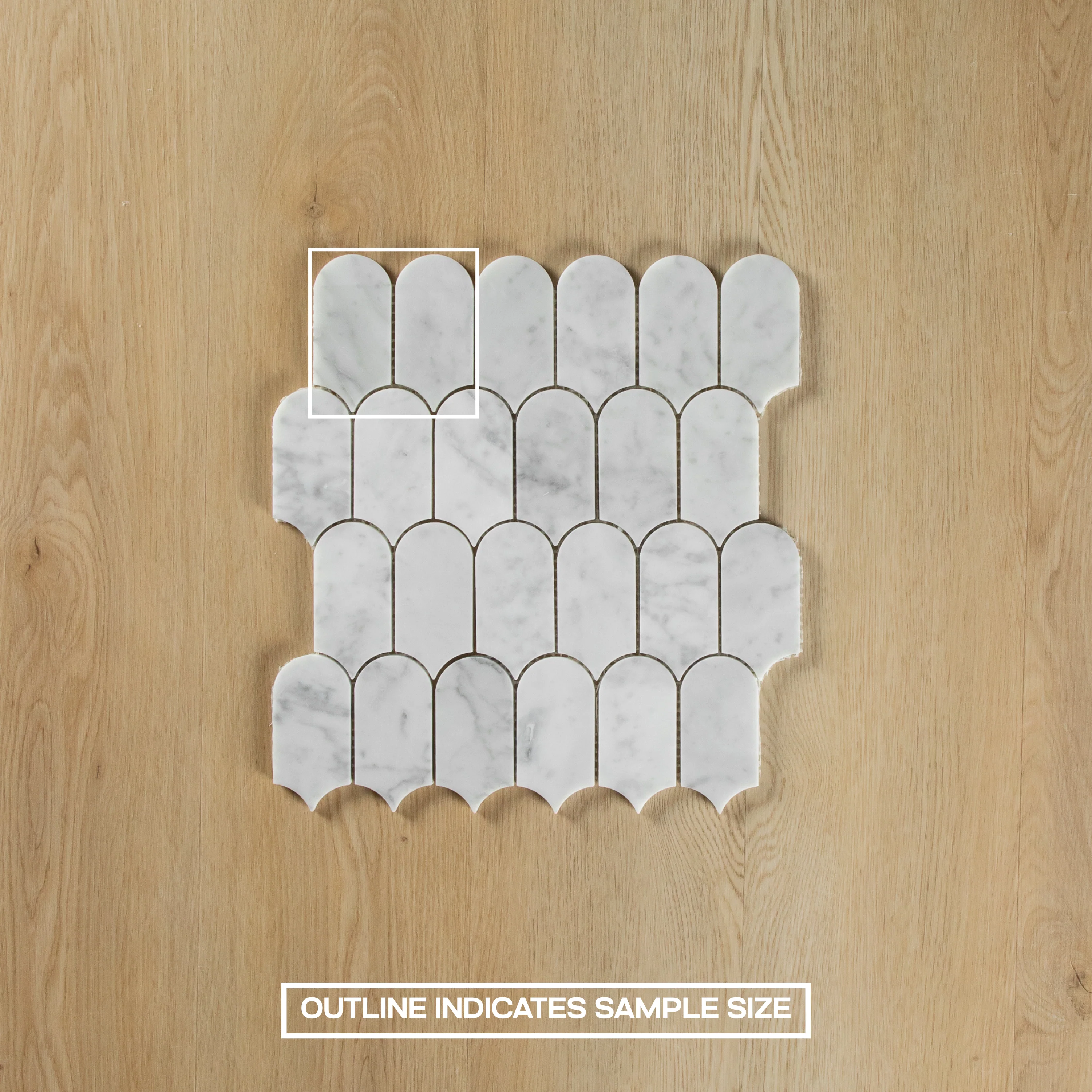 Carrara Marble Arch/Long Fish Scale Mosaic - Image 6