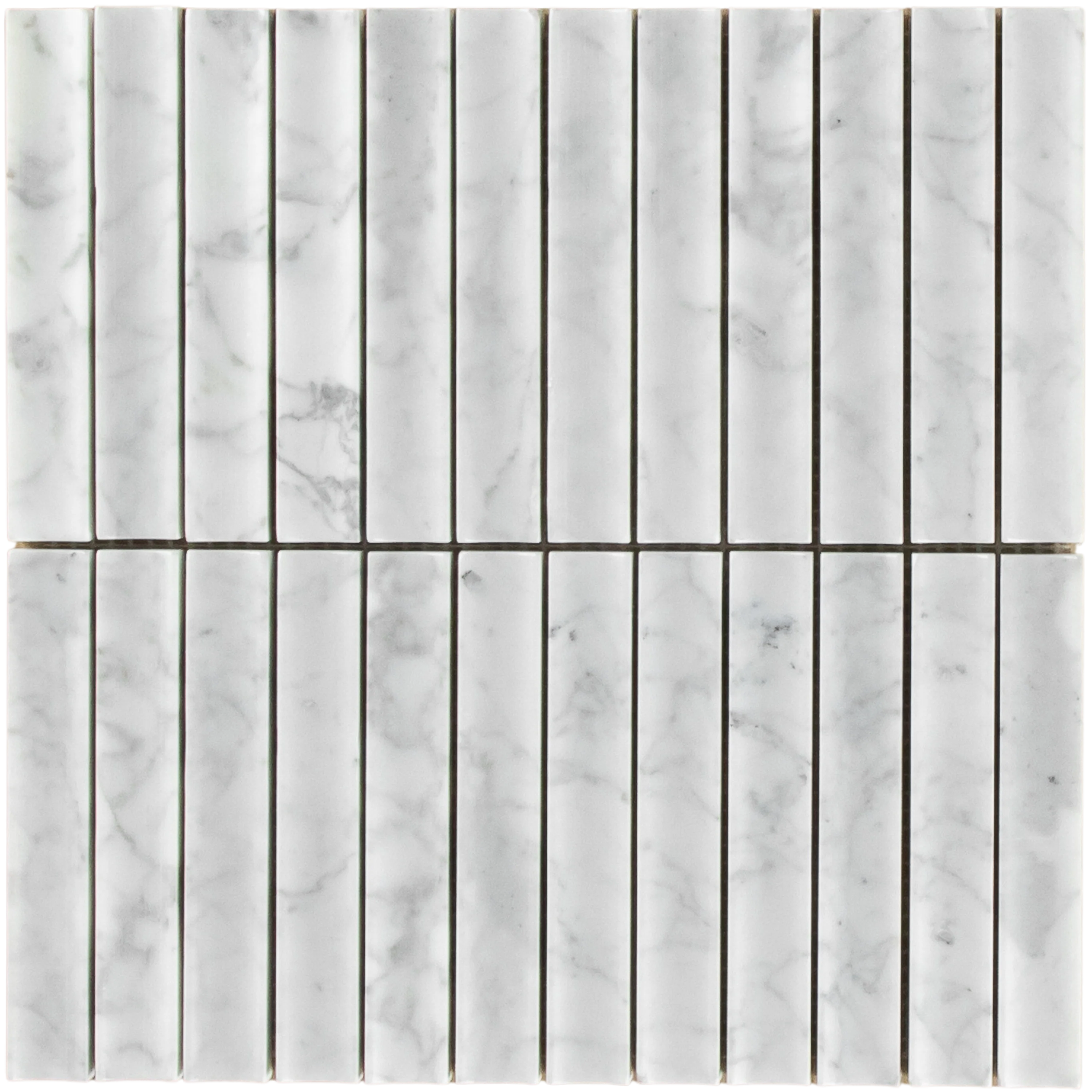 Carrara Marble Honed Concave Flute Mosaic - Image 3