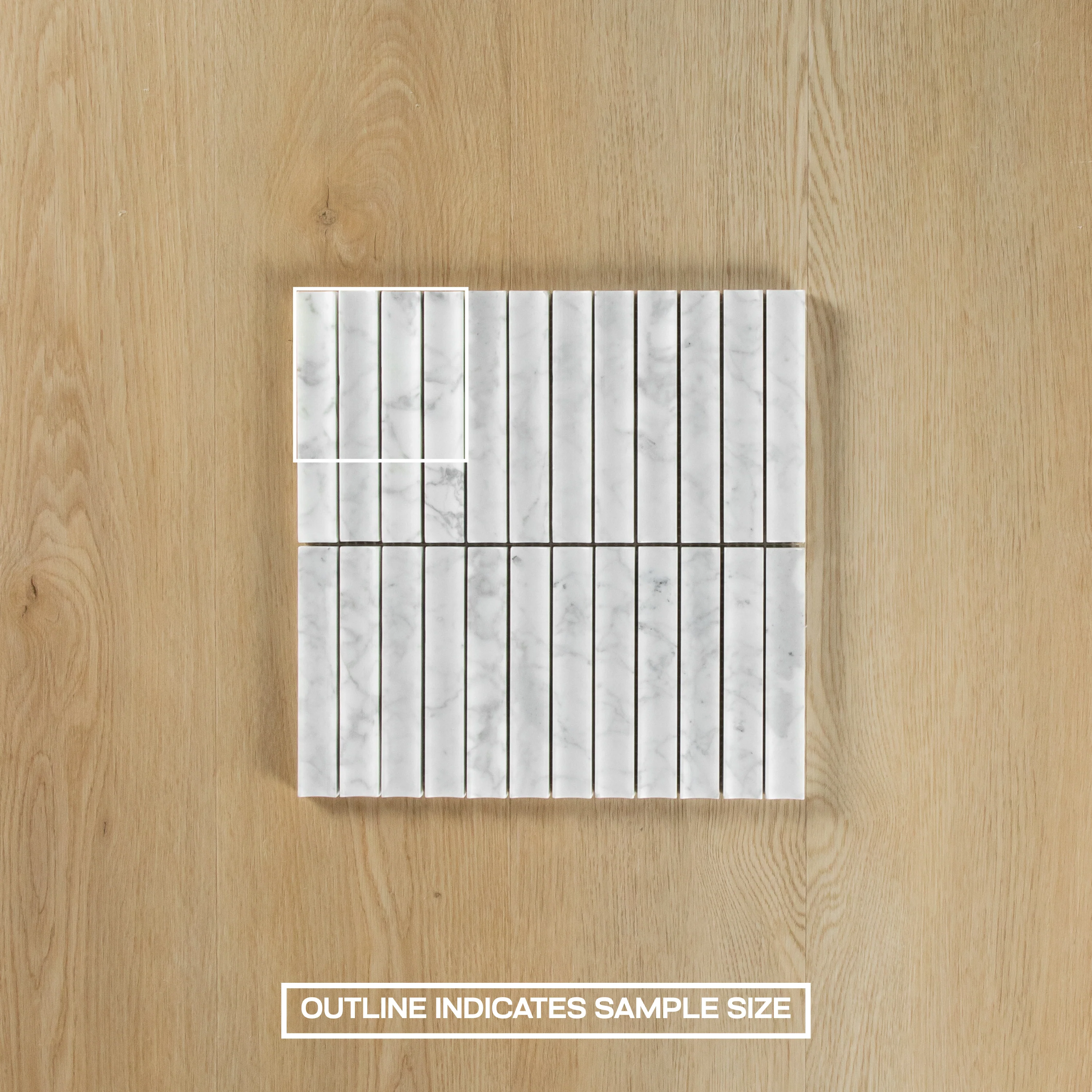 Carrara Marble Honed Concave Flute Mosaic - Image 4