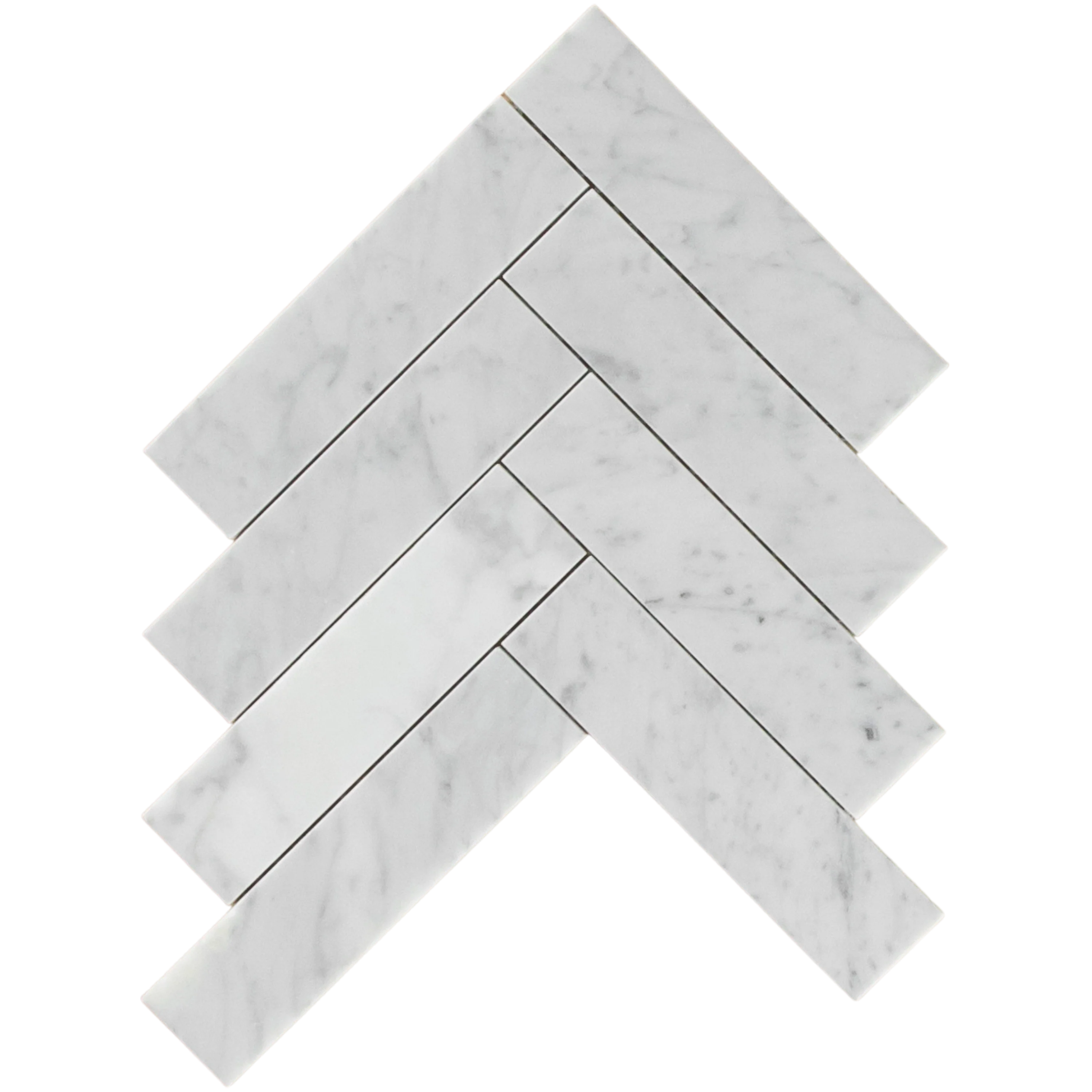 Carrara Marble Mosaic Herringbone - Image 3