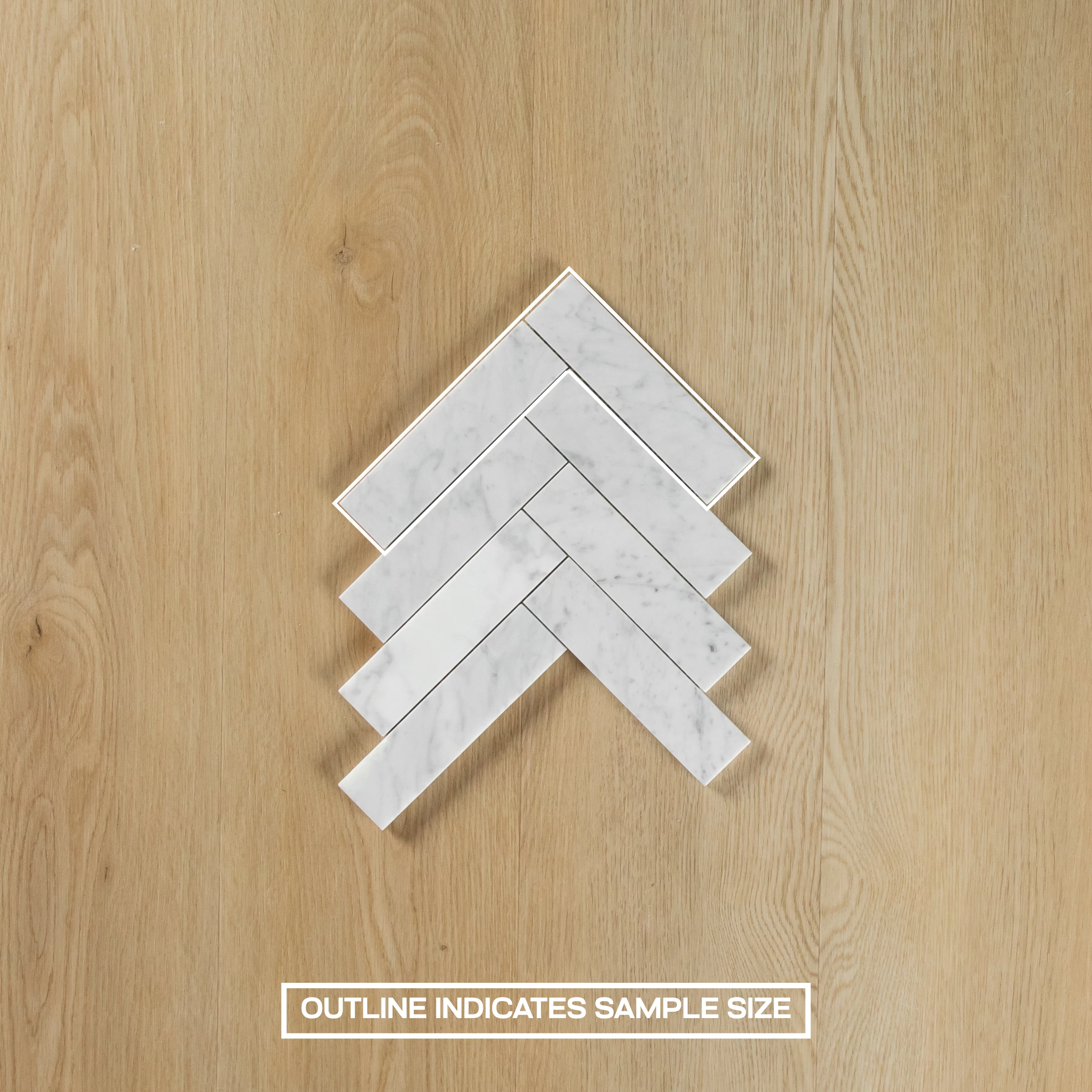 Carrara Marble Mosaic Herringbone - Image 4