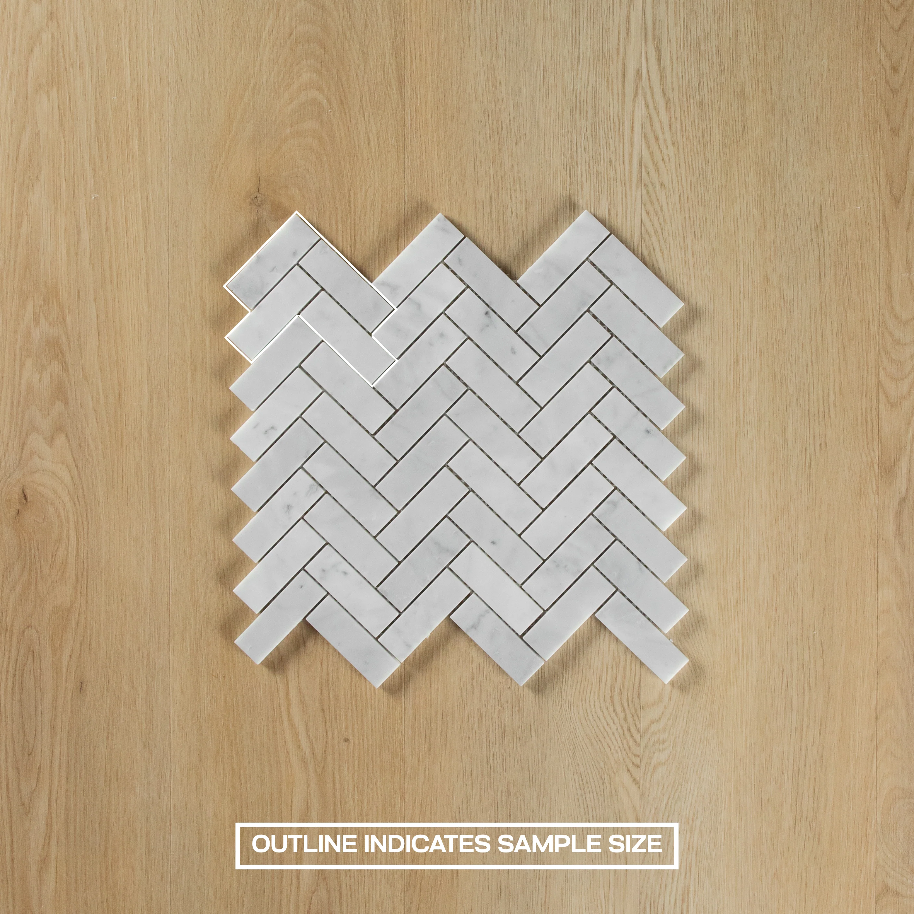 Carrara Marble Mosaic Herringbone Honed Small - Image 4