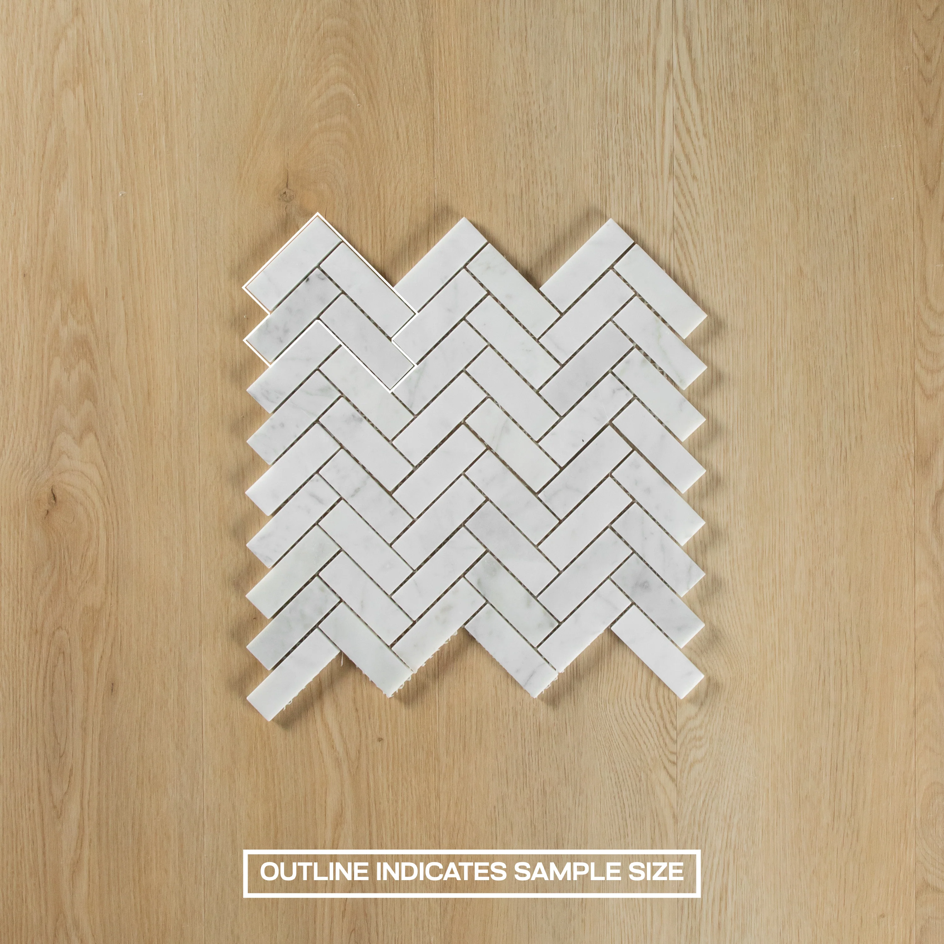 Carrara Marble Mosaic Herringbone Polished Small - Image 4