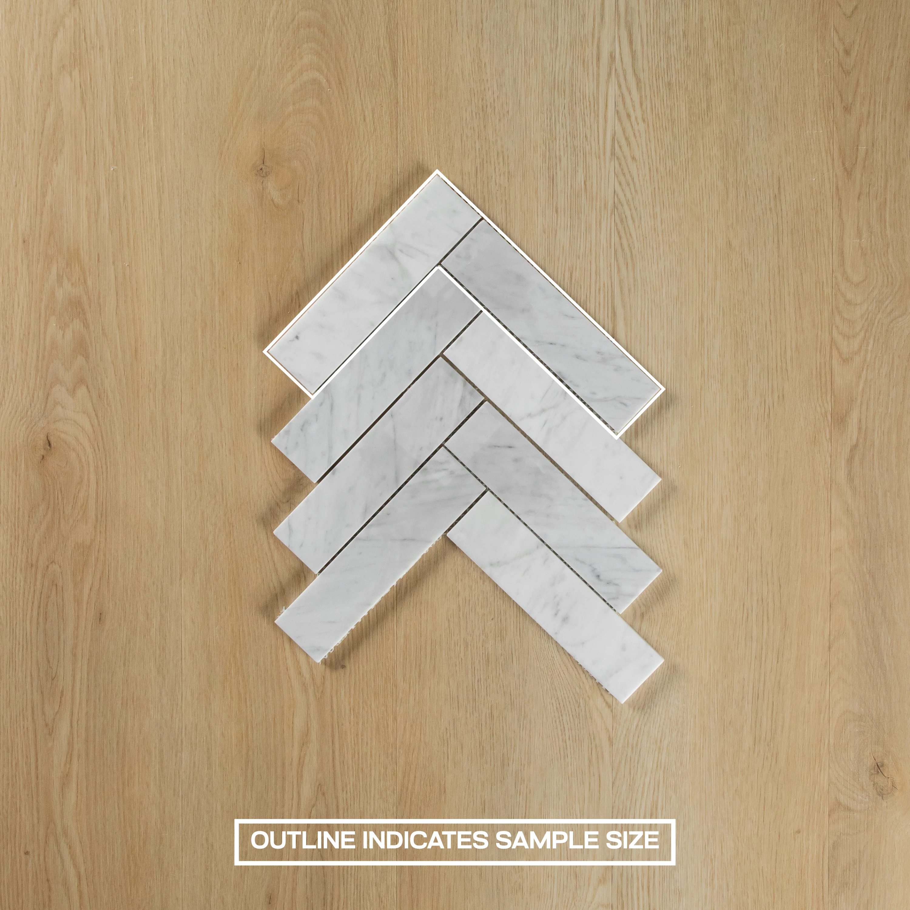 Carrara Marble Mosaic Herringbone XL - Image 4
