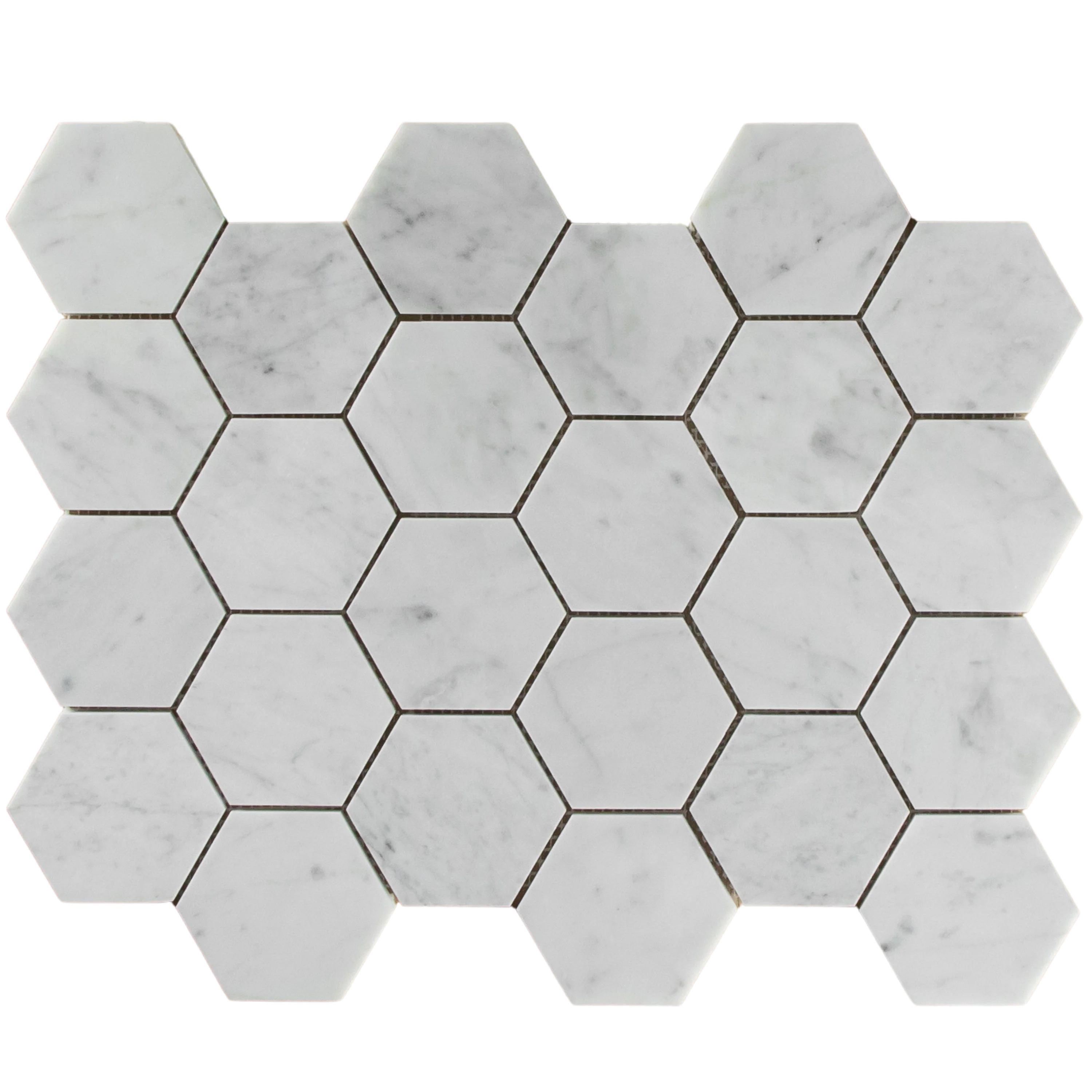 Carrara Marble Mosaic Hexagon Honed Large - Image 3