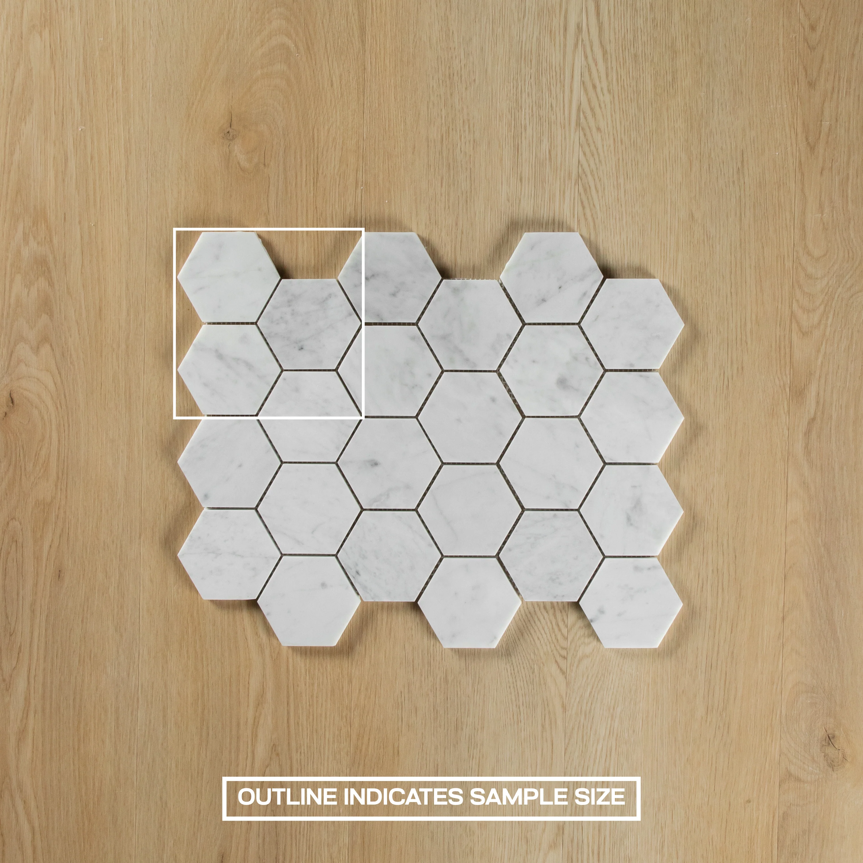 Carrara Marble Mosaic Hexagon Honed Large - Image 4