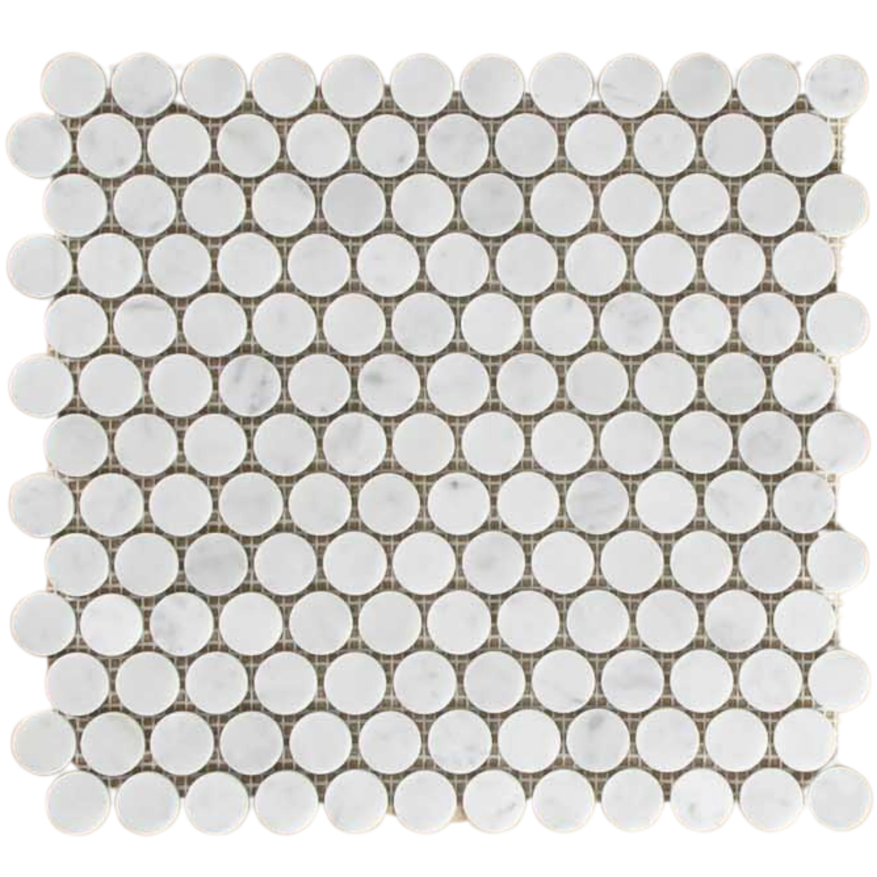Carrara Marble Mosaic Penny Round Honed Mosaic - Image 3