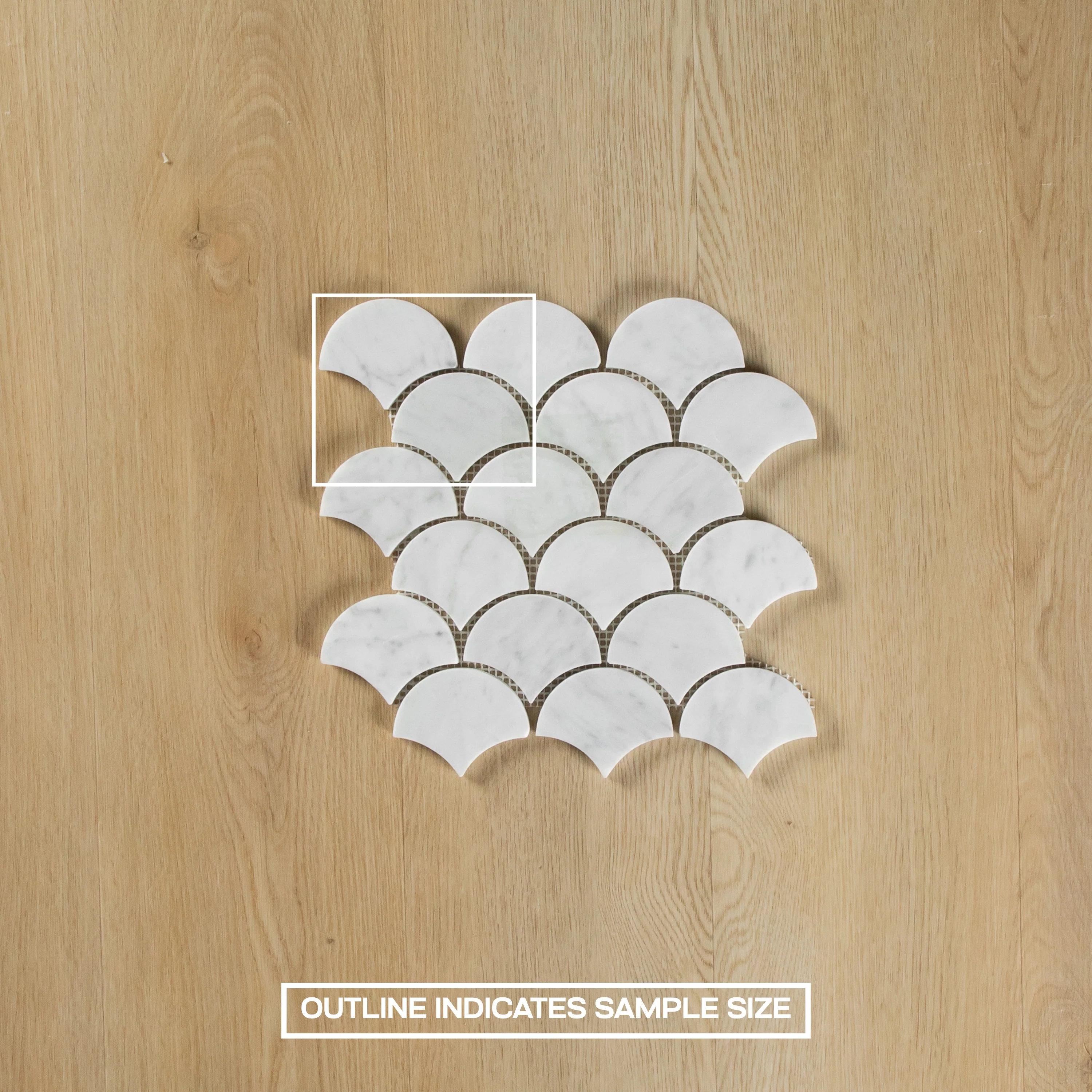Carrara Marble Mosaic Small Fans Honed - Image 4