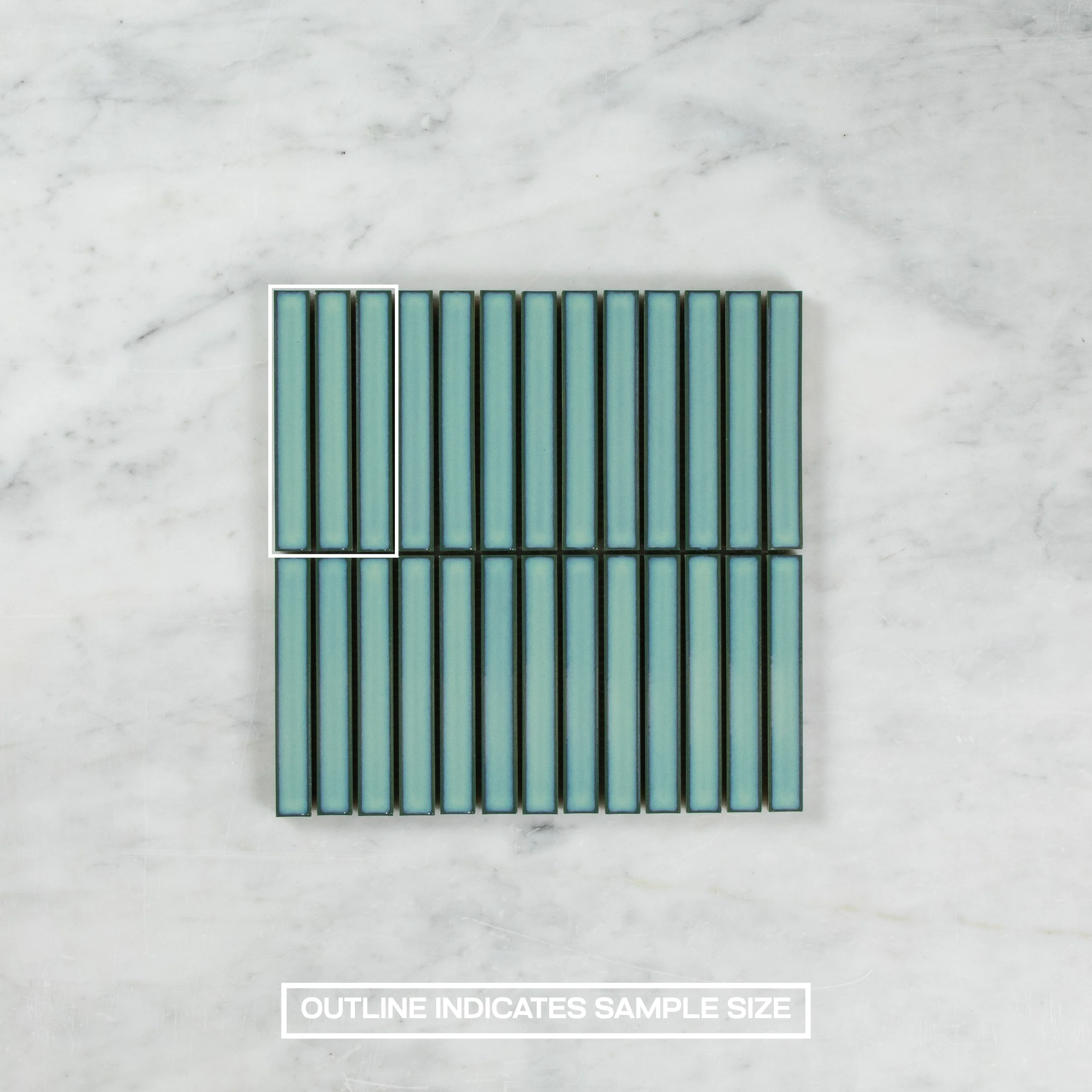 Clovelly Antique Light Green Gloss Concave Kit Kat Mosaic Mosaic - Image 4