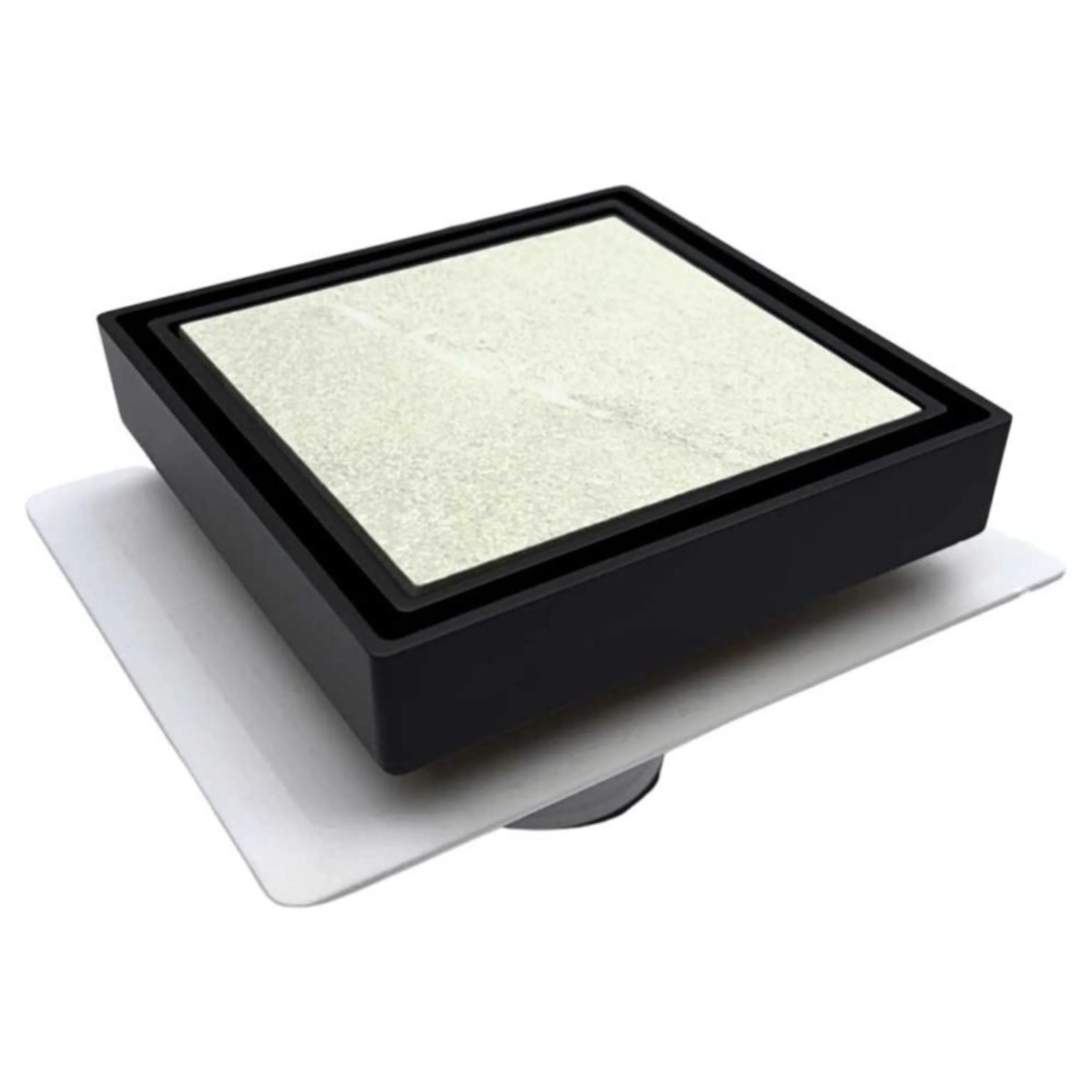 Tile Insert Drain Black With Puddle Flange 100mm - Image 2