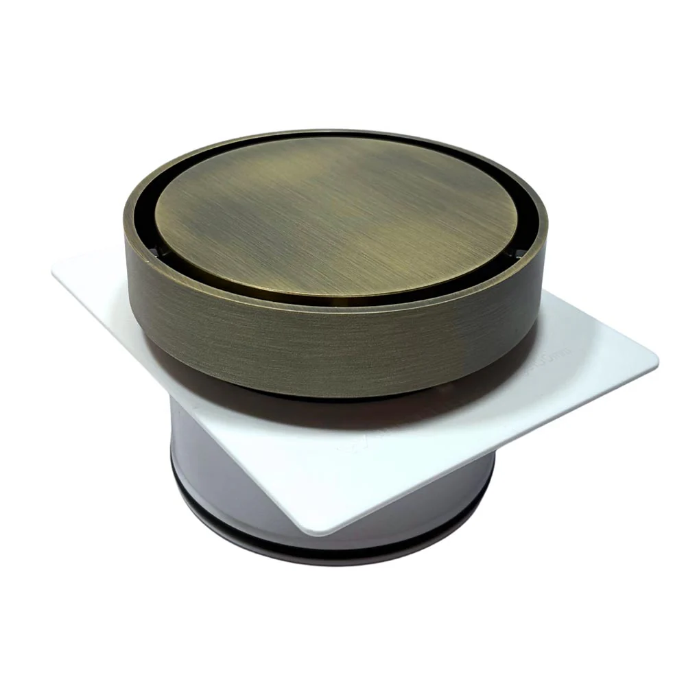 Tile Insert Round Antique Brass Floor Drain 120 x 100mm - Image 2