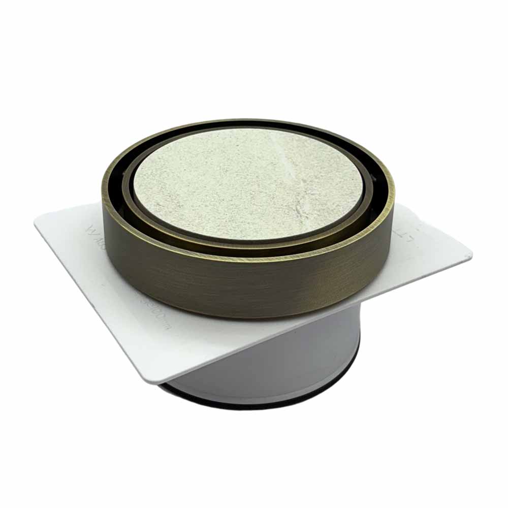 Tile Insert Round Antique Brass Floor Drain 120 x 100mm - Image 3