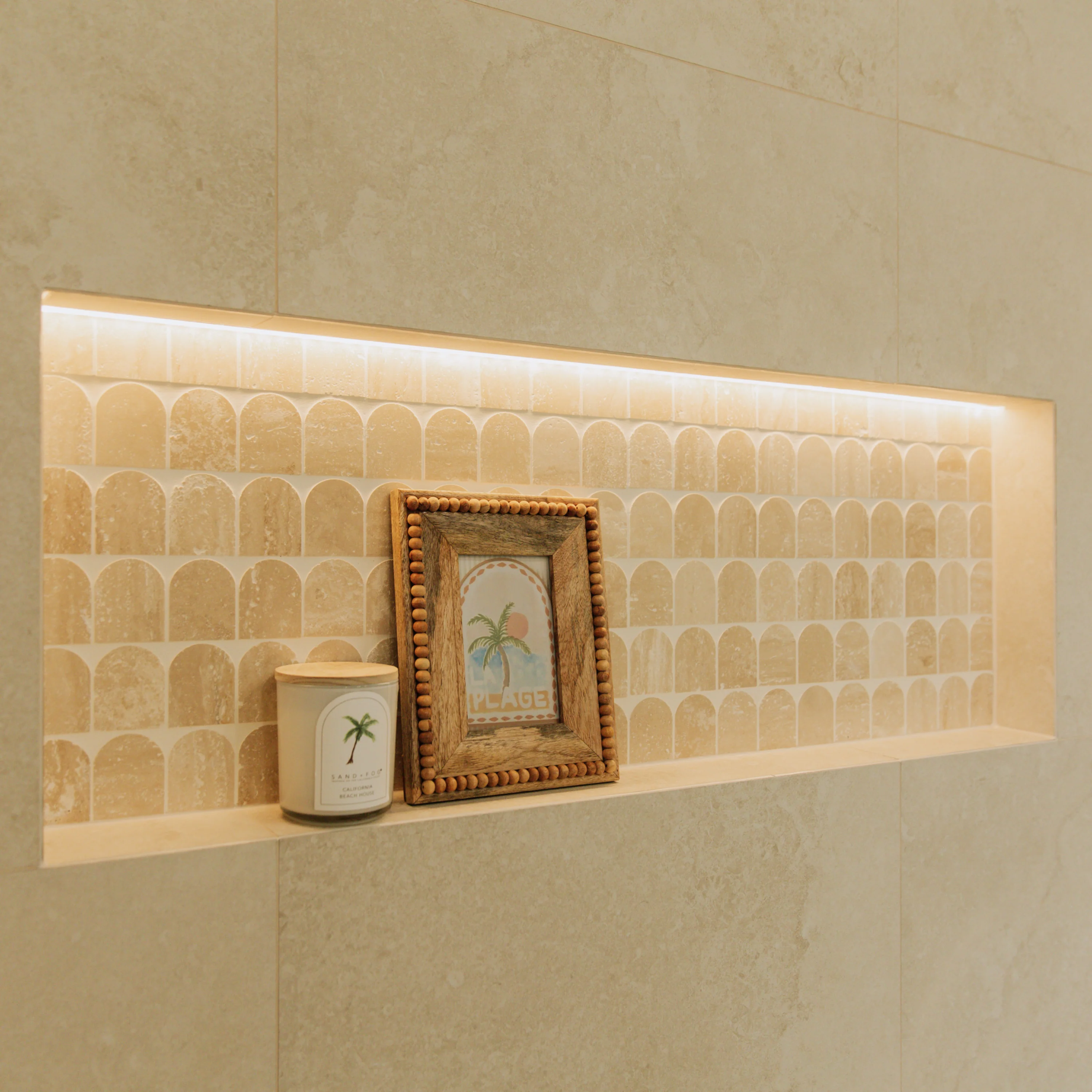 Travertine Cross Cut Cream + Mini Arch Mosaic Travertine - Image 6