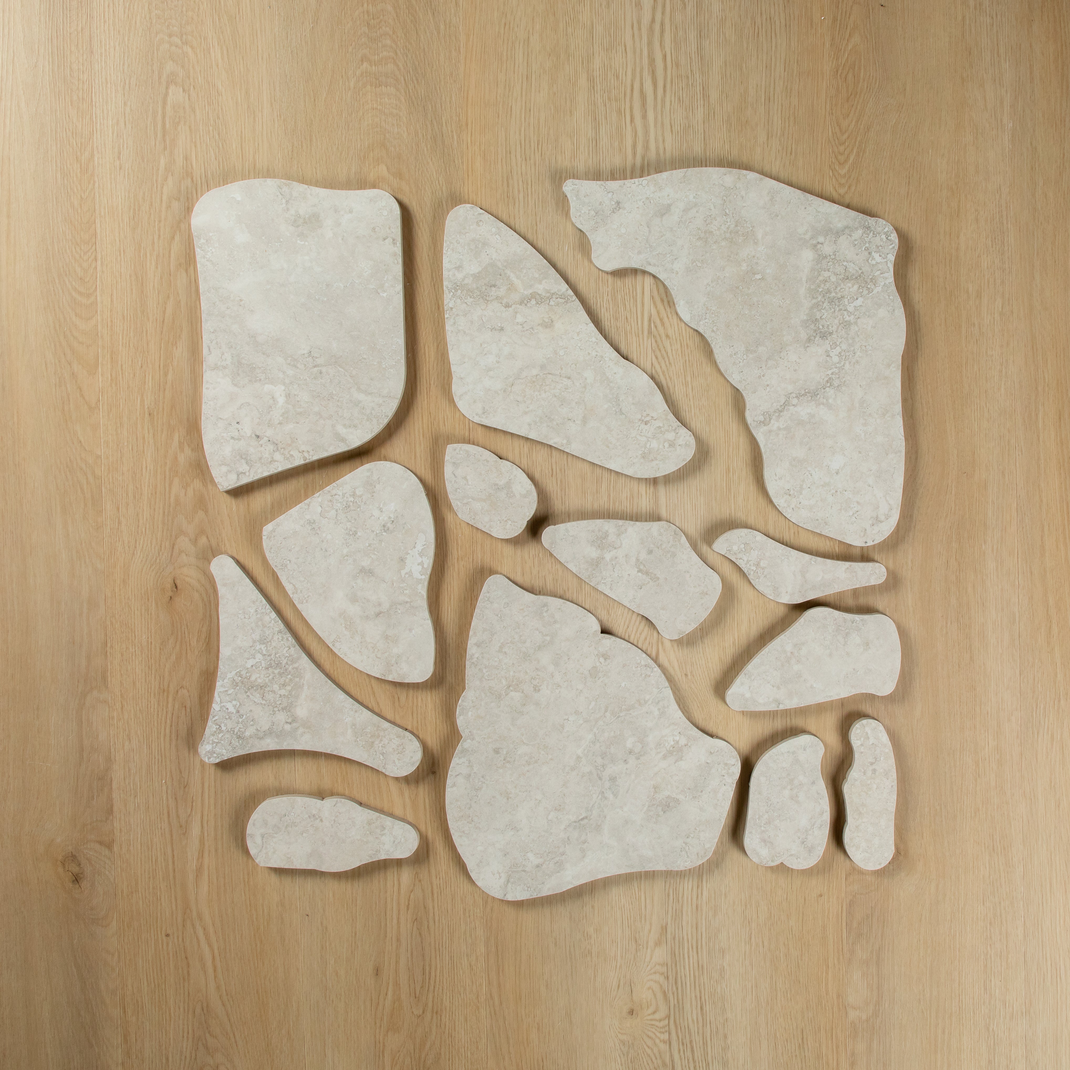 Travertine Stone Silver Crazy Pave In Out - Image 5